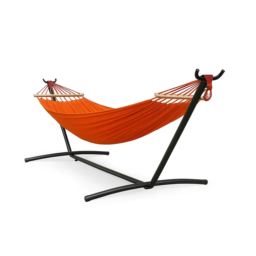 Hängematte mit Gestell Orange Baumwolle Stahlrahmen