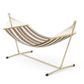 Baumwoll-Hängematte mit Metallgestell Streifen Braun/Beige