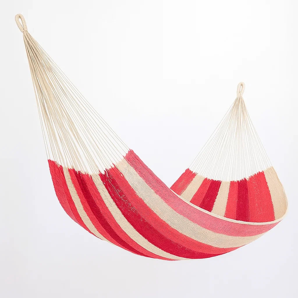 Hängematte Baumwolle Rot/Beige 200 cm