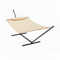 Hängematte mit Gestell Stahl Beige Polyester 200x150cm