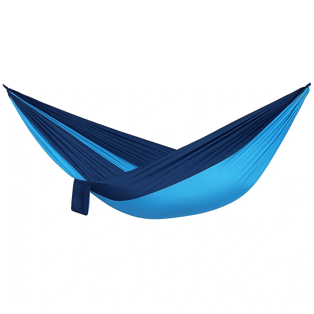 Doppel-Hängematte aus Nylon Blau/Dunkelblau 275 cm x 140 cm