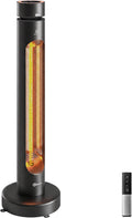 Outsunny Elektrische kachel Infrarood warmtestraler 2000W koolstofvezel staande