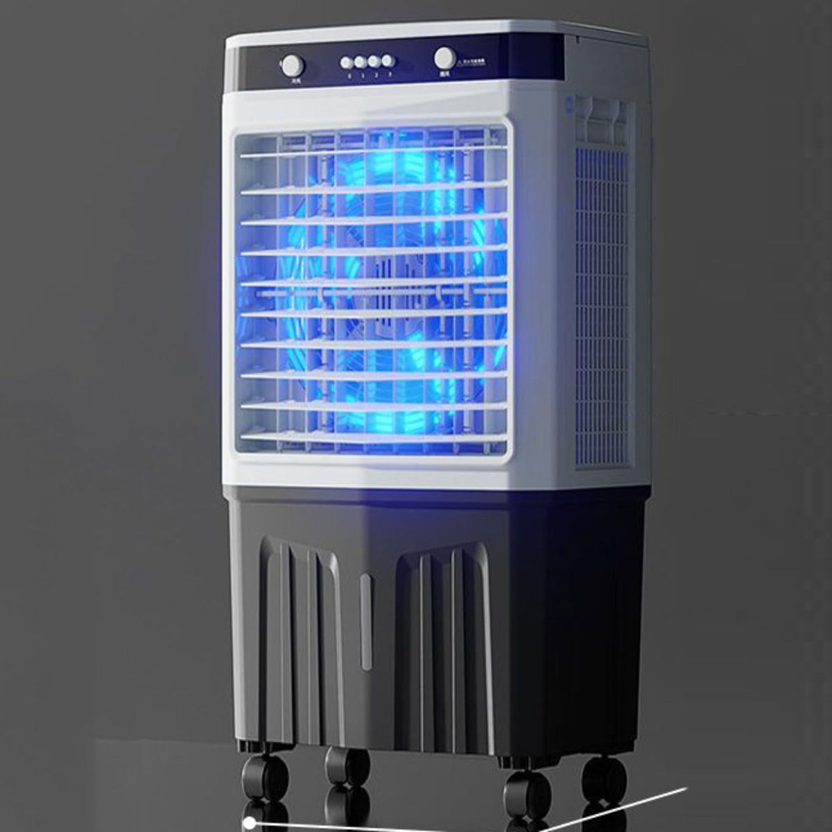 Mobiele airco Sxpypiz Draagbare airconditioner, met 4 ijsboxen, 3 snelheden en modi, oscillatie van 60 graden, zonder ramen, verdampingskoeler