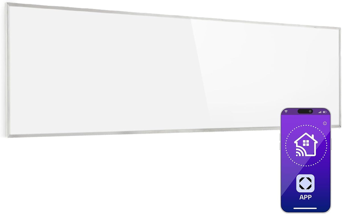Elektrische kachel Klarstein Infraroodverwarming, 300W elektrische verwarming, CO2-vrij, met IoT/WiFi app-bediening, met thermostaat, voor wandmontage