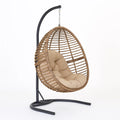 Rattan Hängesessel mit Stahlrahmen Braun 195x95x95 cm