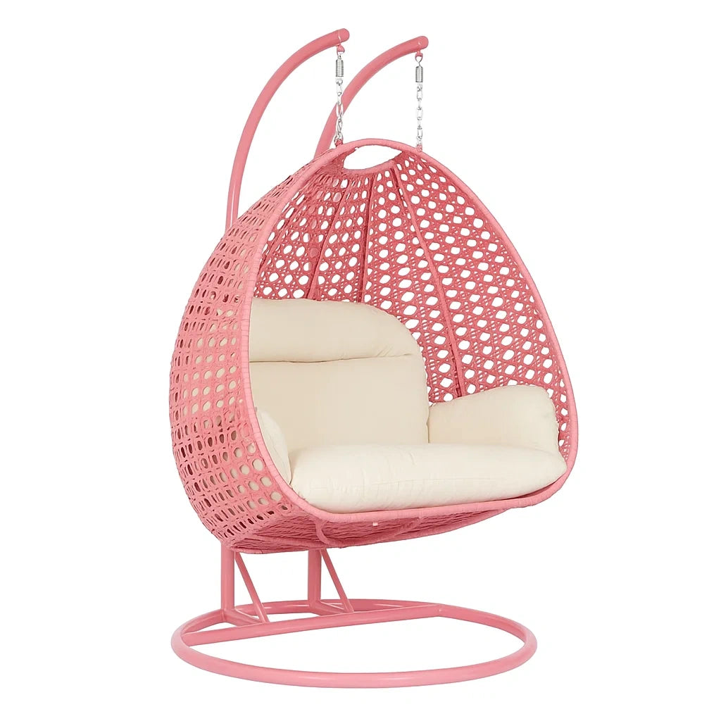 Hängesessel aus Rattan Rosa mit abnehmbaren Kissen