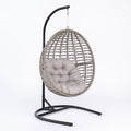 Rattan Hängesessel mit Kissen aus Polyester Beige