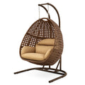 Rattan Hängesessel mit Kissen Braun