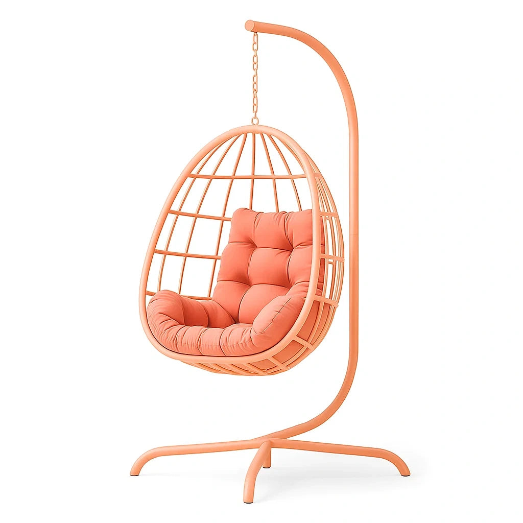 Hängesessel mit Stahlrahmen und Polyester in Apricot