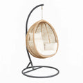 Hängesessel aus Rattan mit Stahlgestell und Polyesterkissen Beige