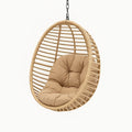 Hängesessel aus Rattan mit Polyesterkissen Beige Ø100 cm