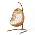 Rattan Hängesessel mit Stahlgestell und Kissen, 200 cm Höhe
