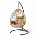 Hängesessel Beige Rattanimitat mit Stahlgestell 195 cm