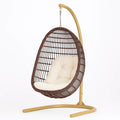 Polyrattan Hängesessel mit Stahlgestell und Kissen Braun/Beige