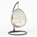 Polyrattan Hängesessel mit Stahlrahmen Beige