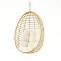 Hängesessel aus Rattan Beige mit Polyesterkissen