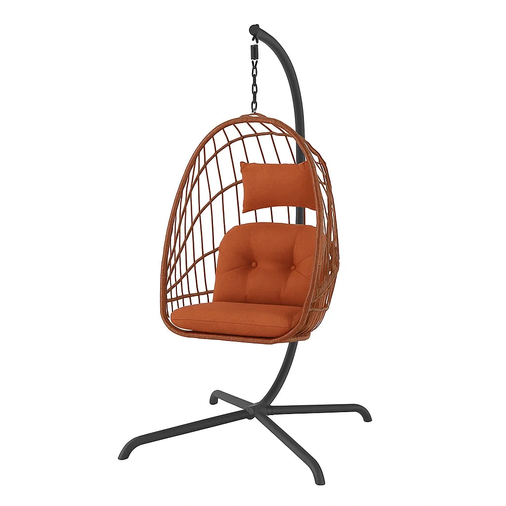Hängesessel aus Metall mit Polyesterkissen Orange
