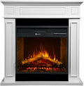 Elektrische haard Divina FIRE Jefferson Vloerstaande open in hout, 89,5 cm (L) x 90,5 cm (H) x 28 cm (D), wit