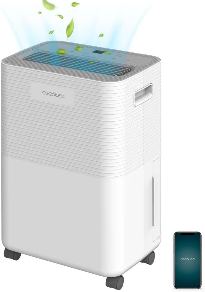 Luchtontvochtiger Cecotec Ontvochtiger BigDry 8000 Expert Connected. 16 L/dag, voor kleding en 24-uurs timer, Verwijderbare tank van 2L, Droogfunctie