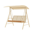 Metall-Gartenschaukel Beige mit Sonnendach