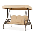 3-Sitzer Gartenschaukel Stahl/Polyester Beige