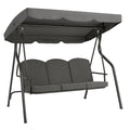 Garten Hollywoodschaukel Stahl Polyester Anthrazit 3-Sitzer