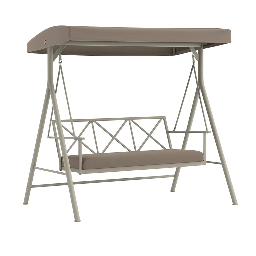 Metallschaukel mit Dach Beige 200 cm