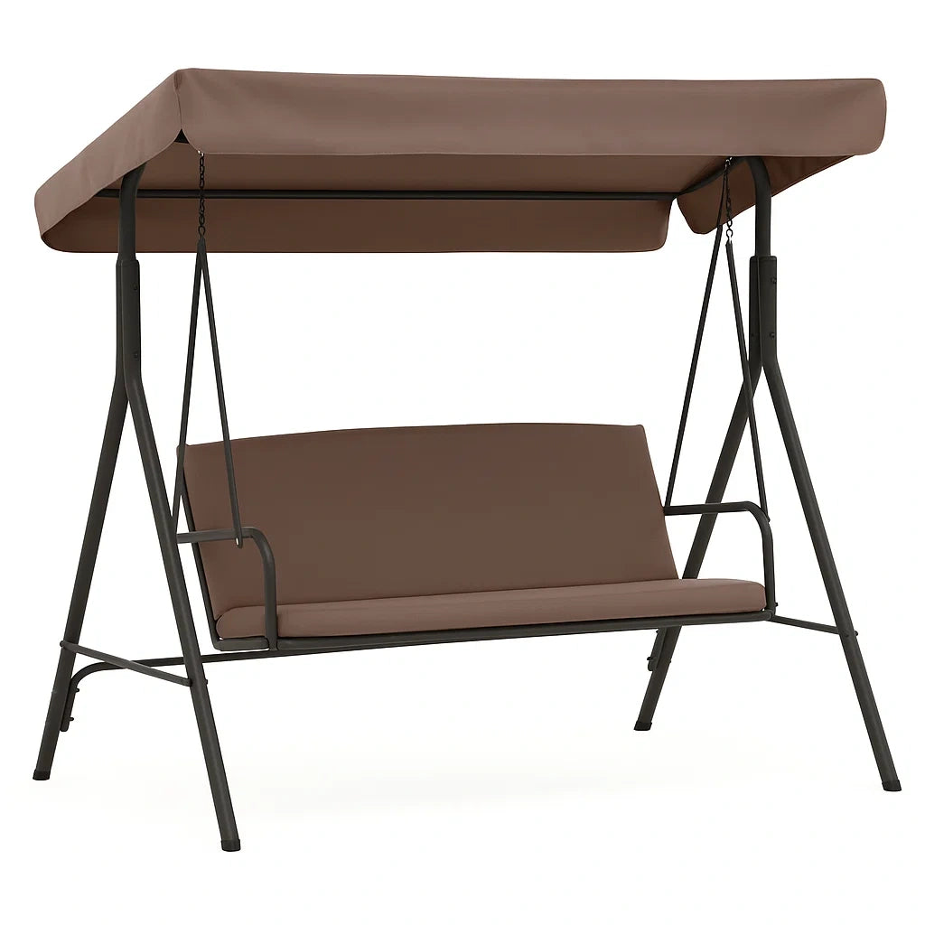 Gartenschaukel Stahl und Polyester Braun 180 cm