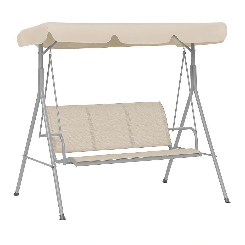 Metallschaukel mit Sonnendach Beige 190x120x164 cm