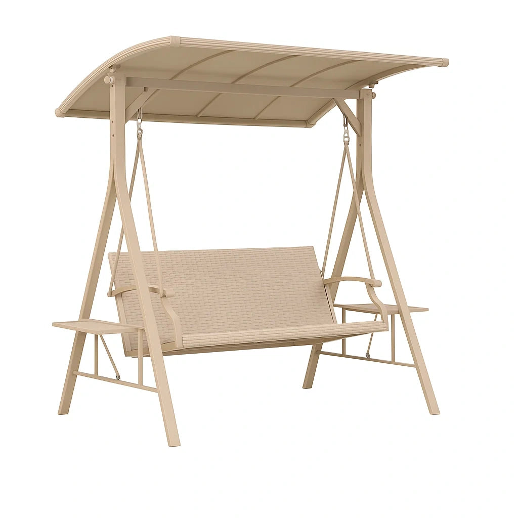 Gartenschaukel Metall Polyester Beige 200cm