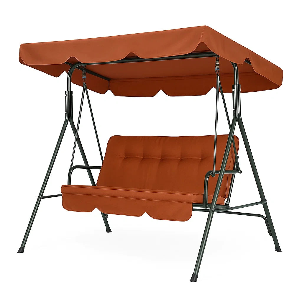 Gartenschaukel für 2 Personen Polyester Orange Stahlrahmen