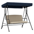 Gartenschaukel Metall Polyester Beige/Blau 195x120x164cm