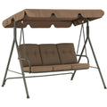 Gartenschaukel Metall Braun Polyester Dreisitzer