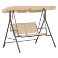 Metallschaukel mit Polyesterdach Beige 170 x 110 x 153 cm