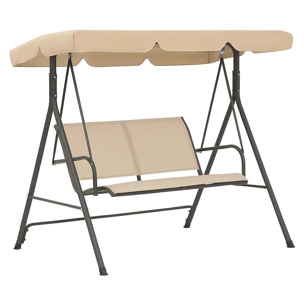 Metallschaukel mit Polyesterdach Beige 170 x 110 x 153 cm