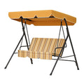 Gartenschaukel mit Sonnendach Stahl Orange/Beige
