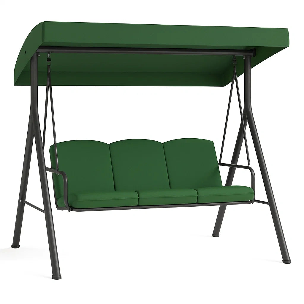 Gartenschaukel aus Metall mit grünem Bezug, 3-Sitzer, 200cm