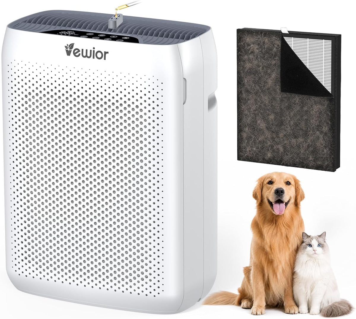 Vewior Luchtreiniger Luchtreinigers, HEPA H13-filter, grote ruimte tot 3000 m2, met PM2.5-display, voor thuis, voor slaapkamer, luchtkwaliteitssensor