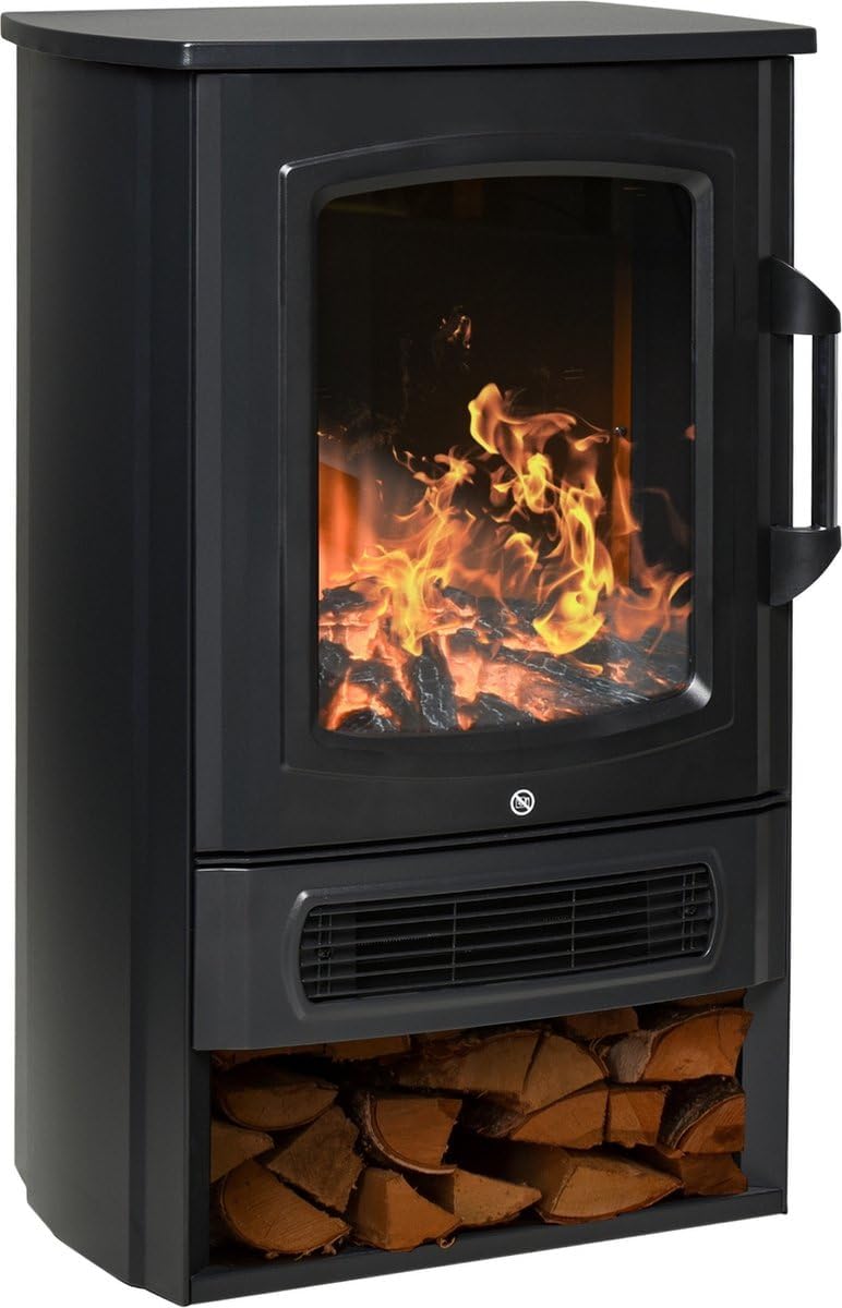 Zenzee Elektrische kachel, Electrische verwarming - 2000 W, Zwart, Haard, Openhaard, Sfeerhaard