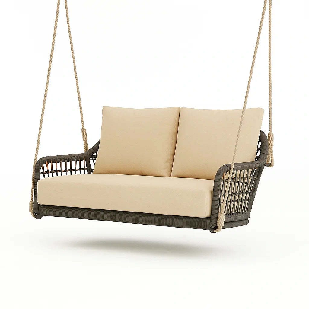 Hängesofa Aluminium Beige Dunkelgrau