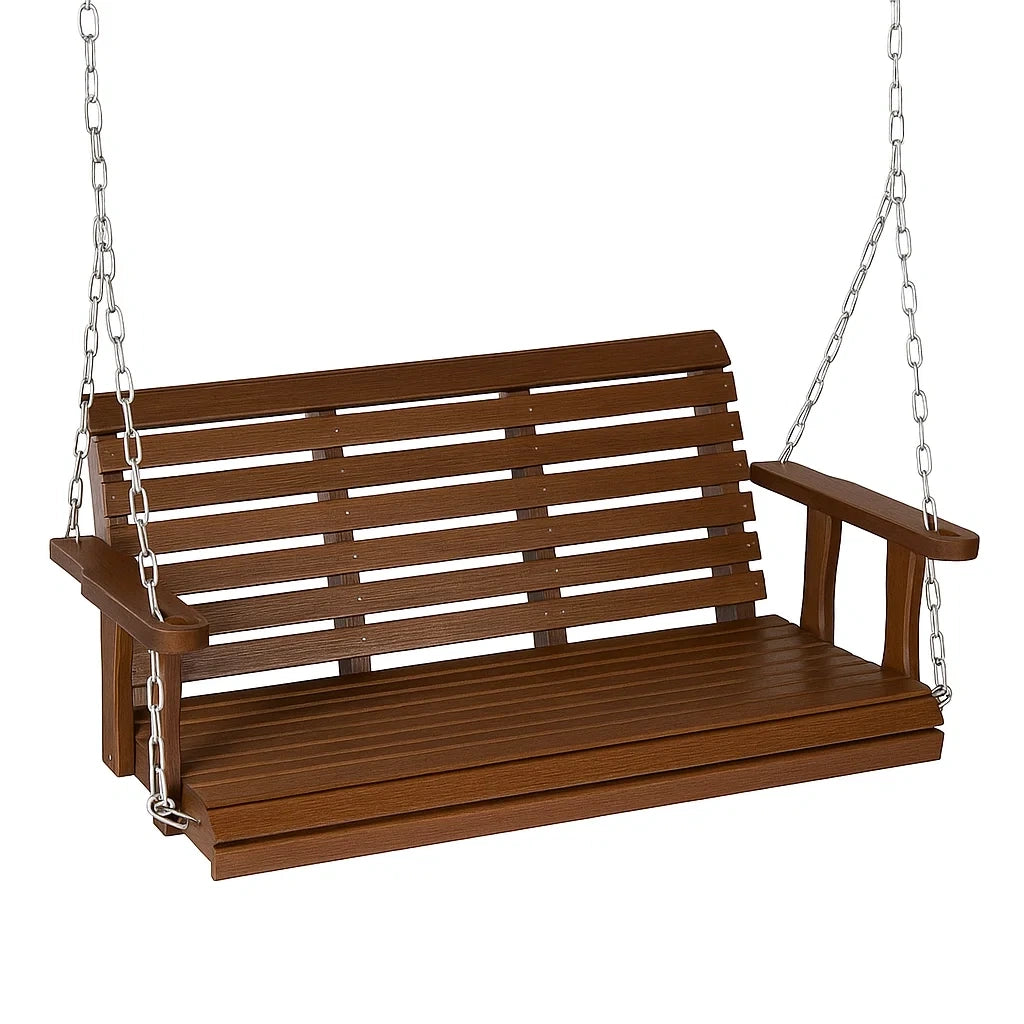 Holz Gartenschaukel Braun mit Stahlketten