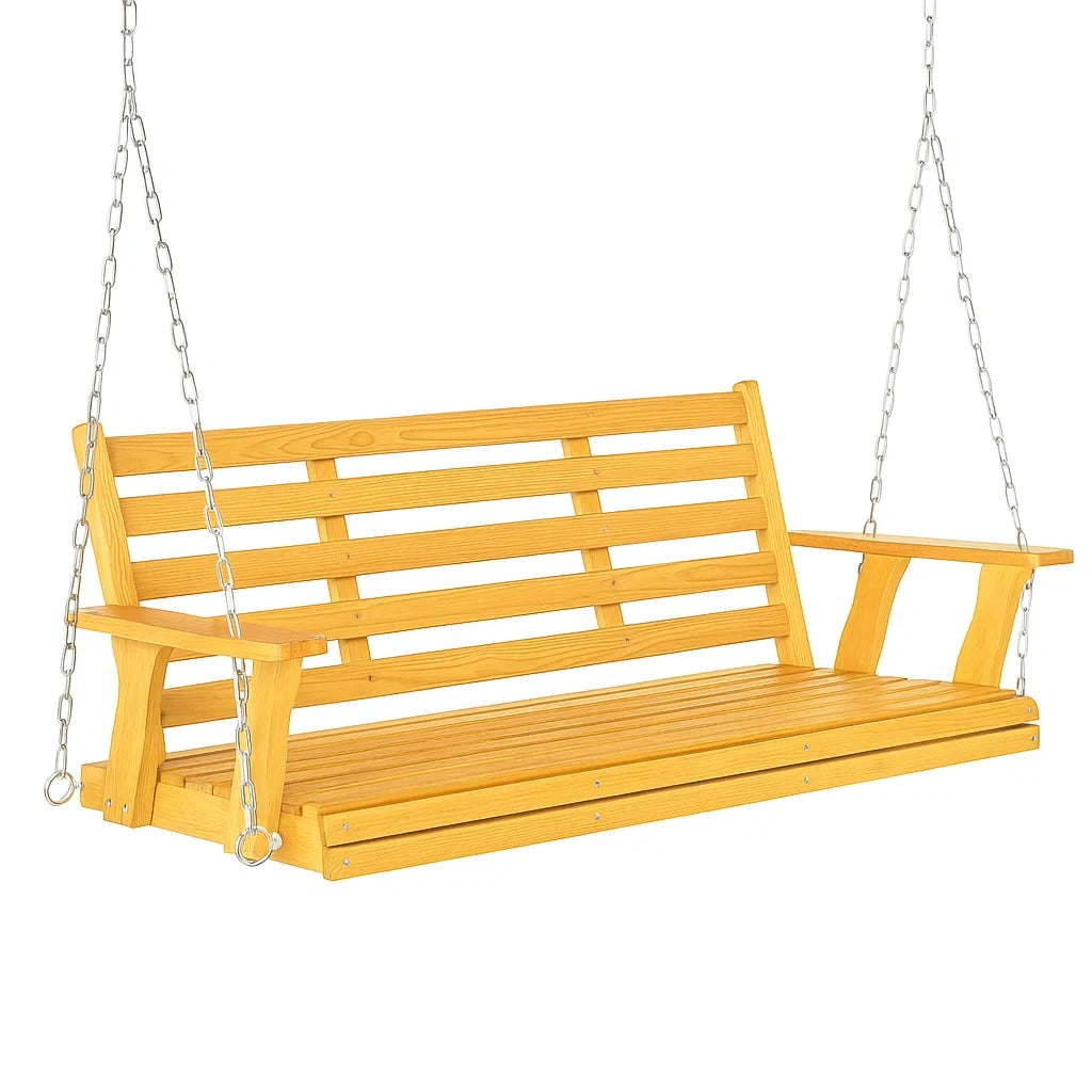 Holzschaukelbank mit Stahlketten 150 cm