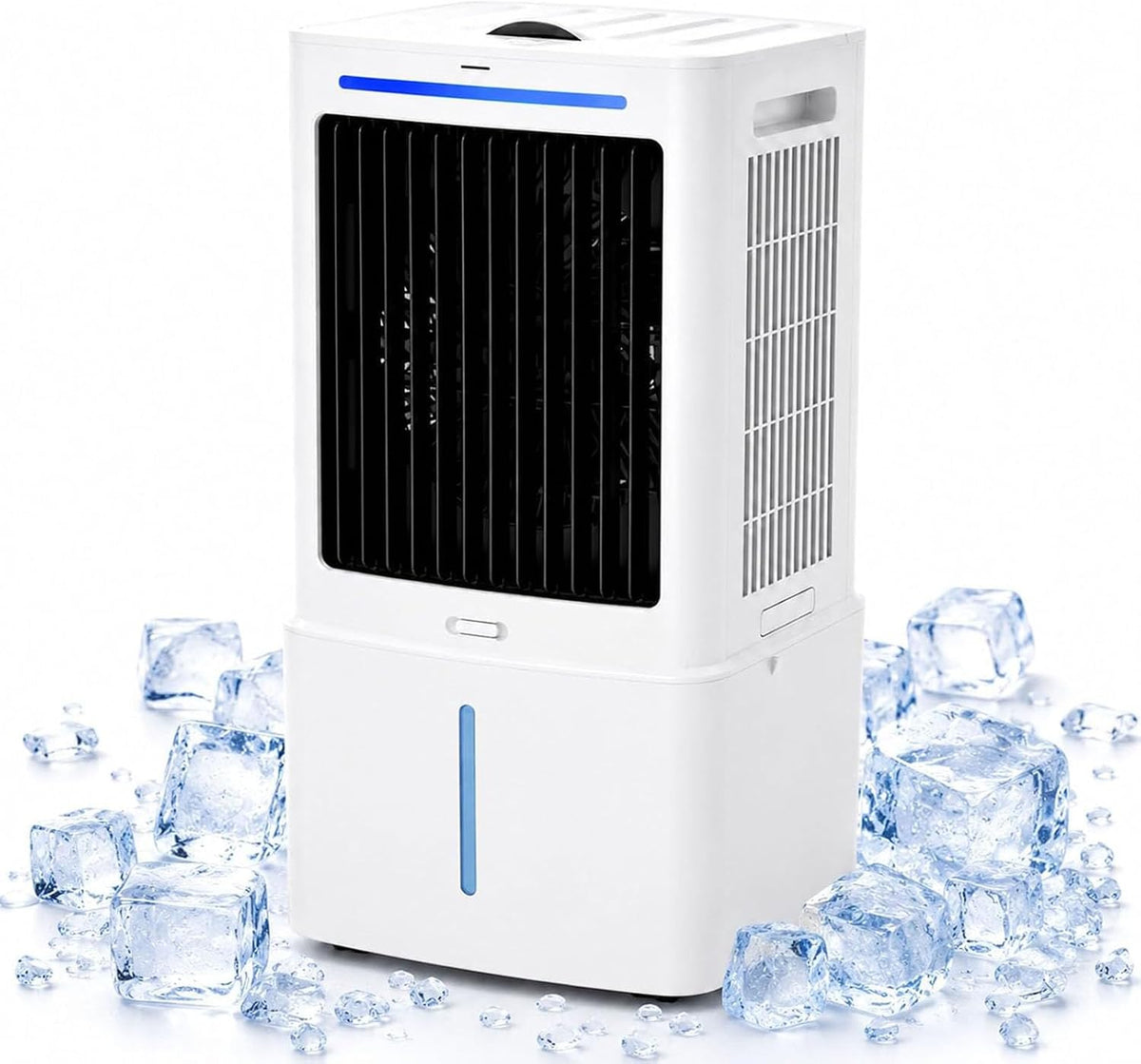 Mobiele airco 3-in-1 moeraskoeler, 12 uur timer, met watertanks 3,2 gal, 3 snelheden, zonder raam, met afstandsbediening, draagbare airconditioner