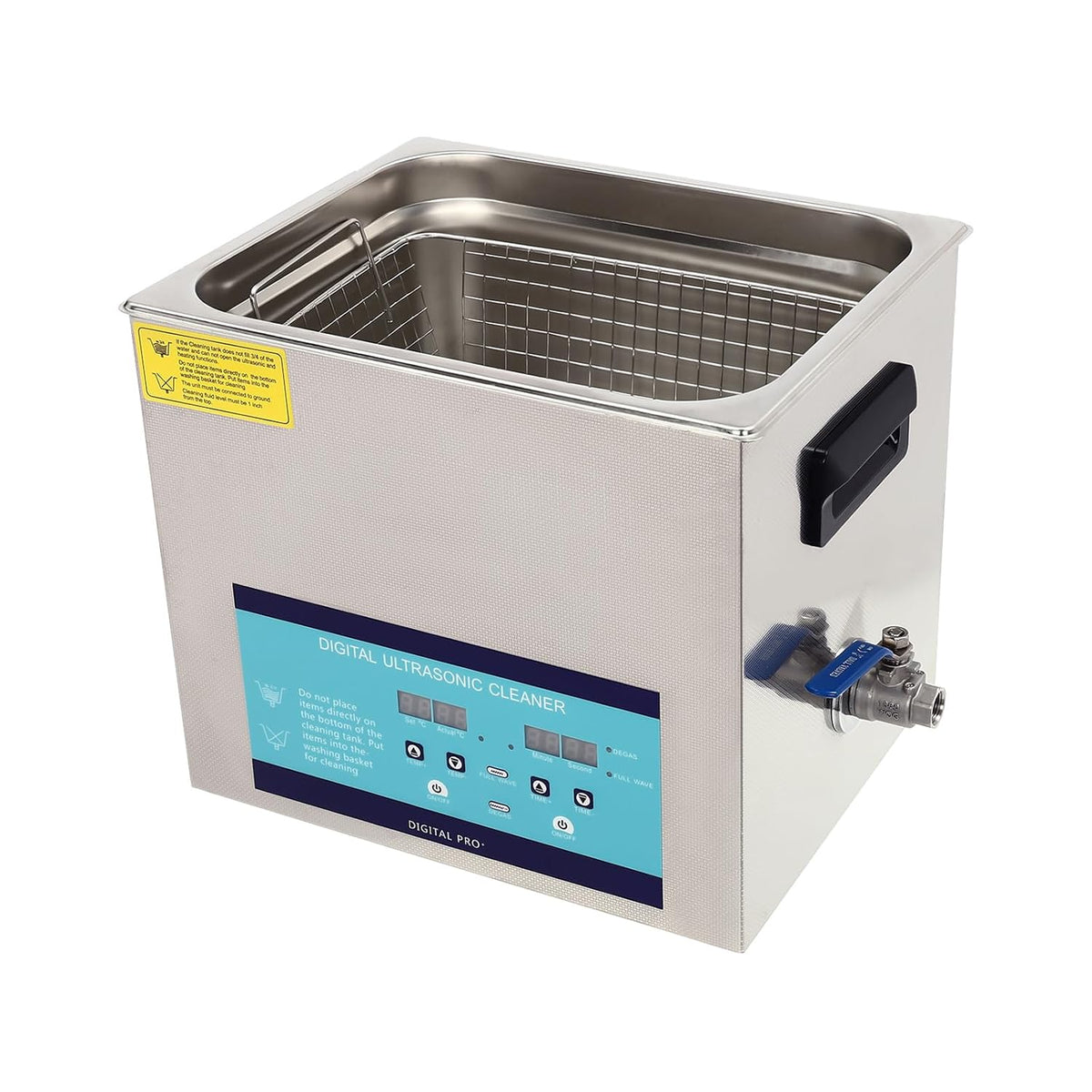 Queeucaer Ultrasone reiniger Professionele, 10 l, 220 V, digitale timer, timer, met verwarmingsmand, digitale ultrasone reiniger, tank, verwarming