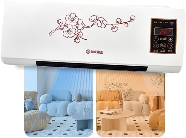 Sxpypiz Mobiele airco Draagbare wandairconditioning, verwarming en koeling 2-in-1, met afstandsbediening, flexibele installatie