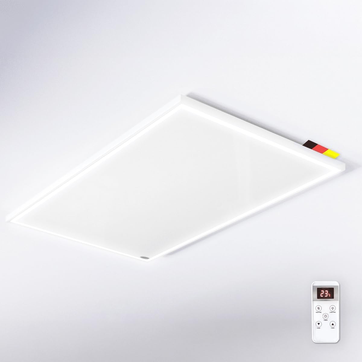 Könighaus Elektrische kachel LED infrarood plafondverwarming - 600 Watt - 2-in-1