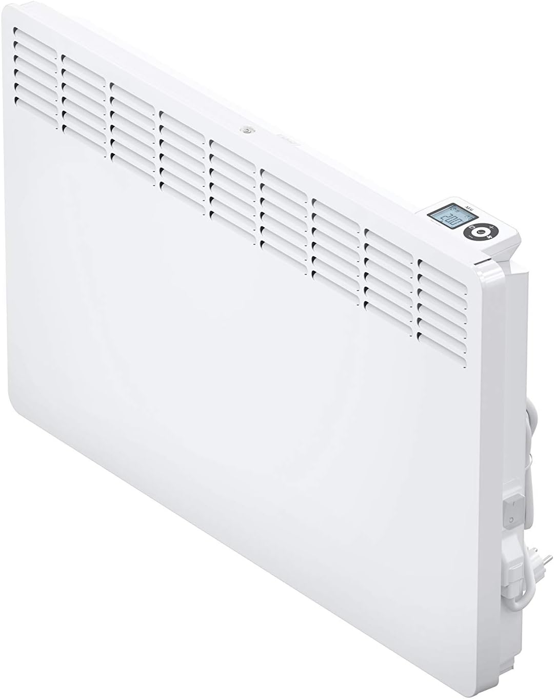 AEG Elektrische kachel wandconvector WKL 2005, verwarming 2000 W, voor ca. 20 m2, 5-30 °C, Ökodesign 2018, 236535, wandhangend, LCD-display, weektijd