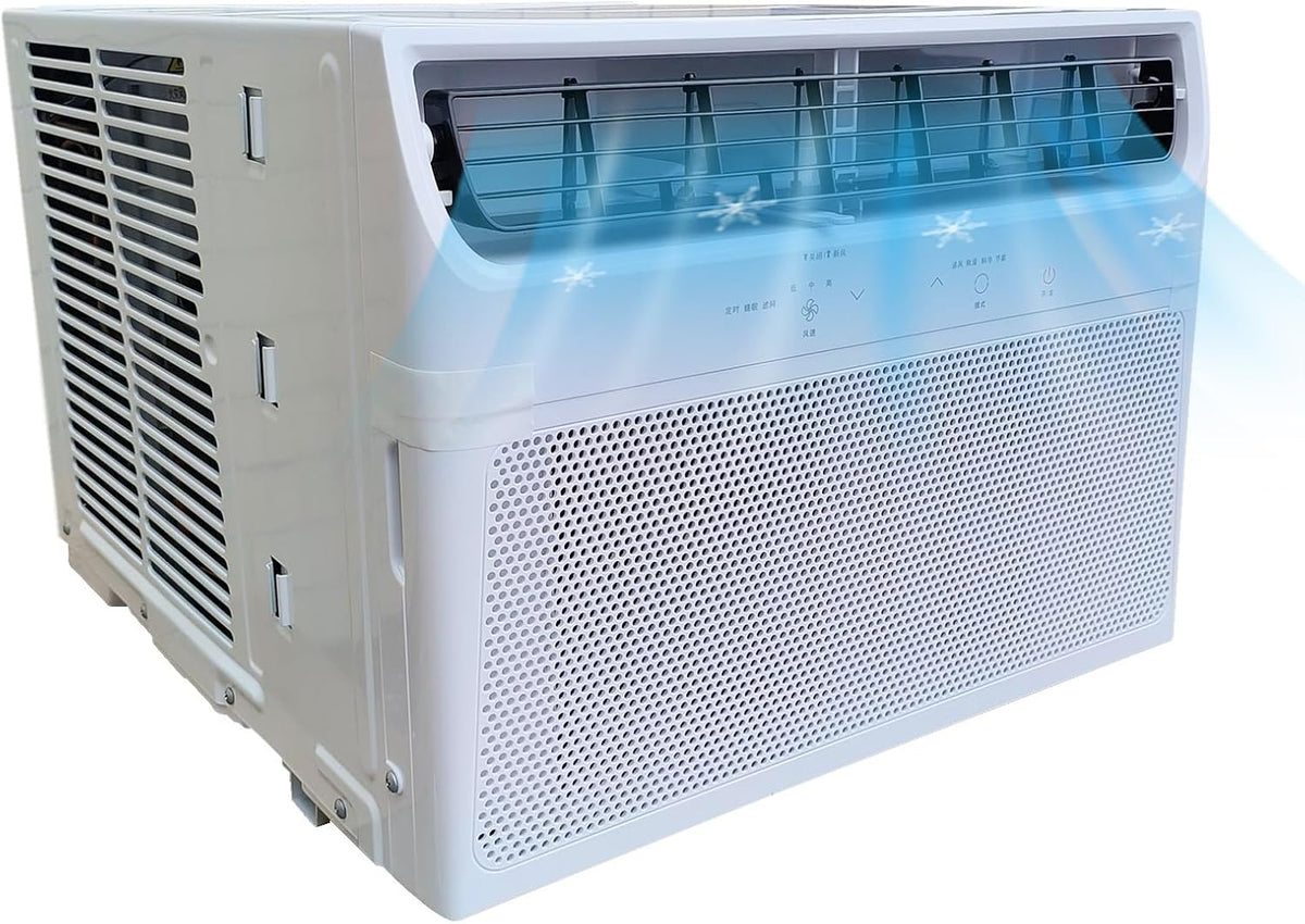 Yclty Mobiele airco Raam Airconditioner 9000 BTU, Koelt Tot 20 M2, 24-uurs Timing, met Afstandsbediening en Instelbare Thermostaat, Raam Airco Unit