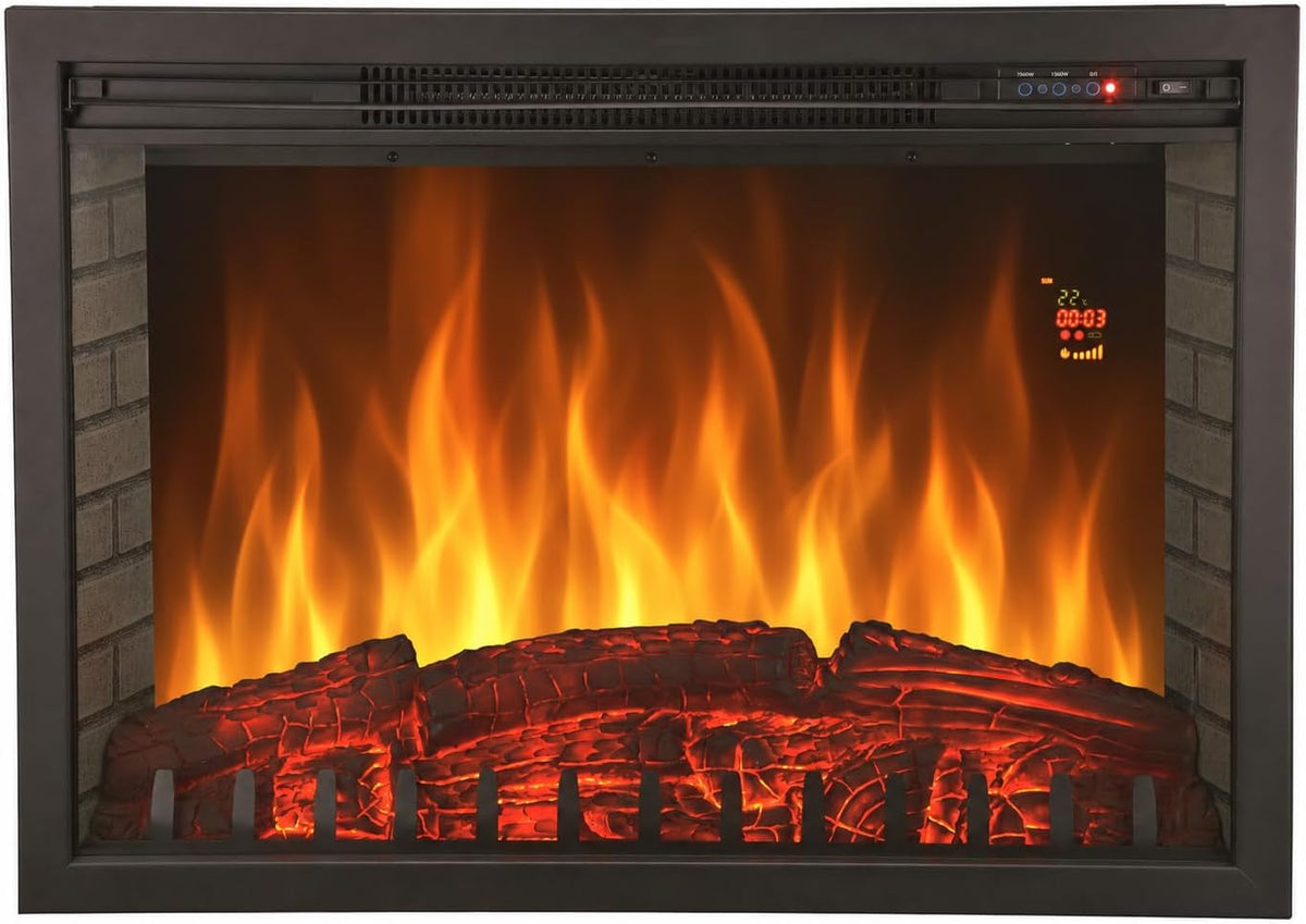Elektrische haard Chemin'Arte Inbouwhaard, 2000W, afstandsbediening, met verwarming Oxford XL, LED vlameffect, Verlichtin, insert