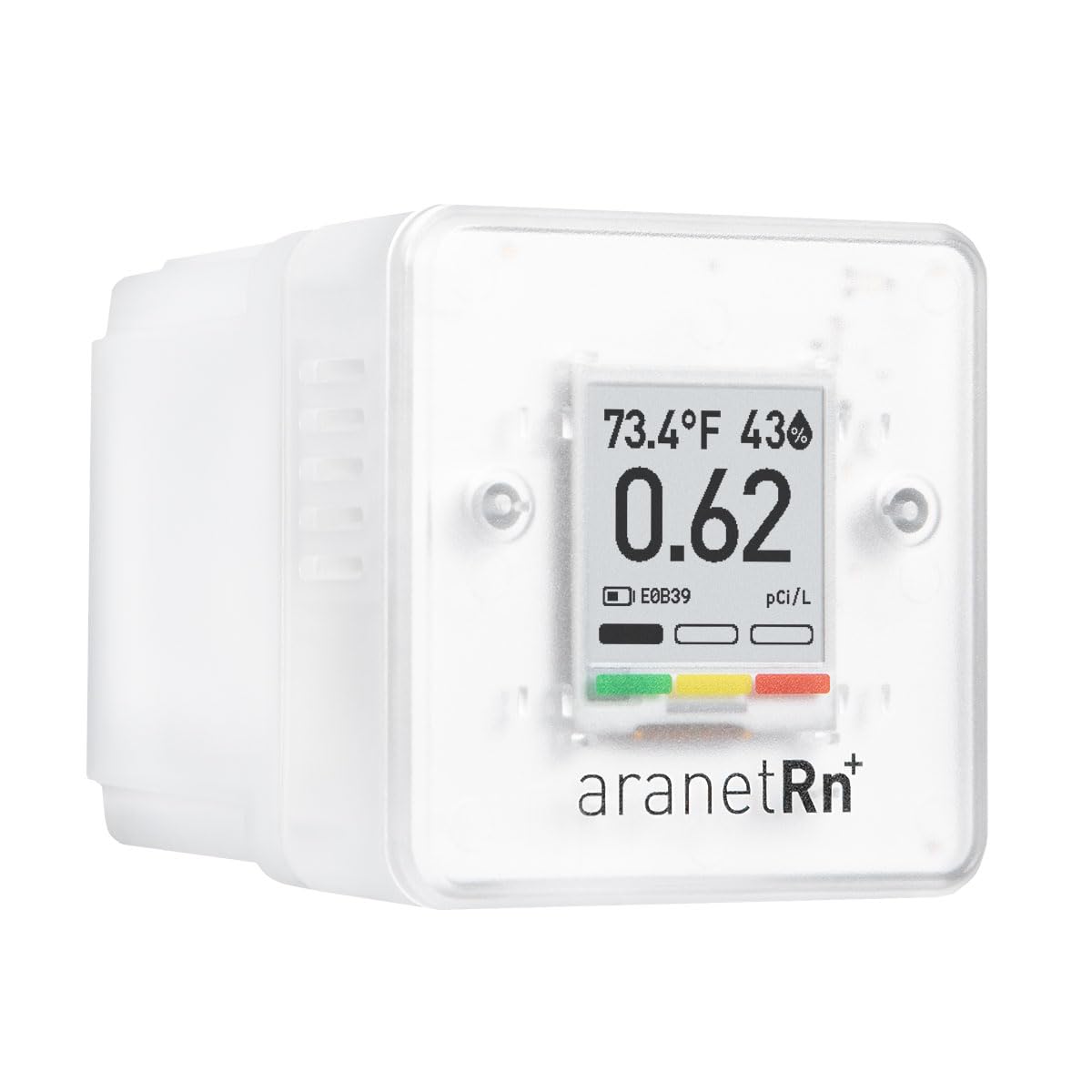 Aranet Gasdetector SAF Radon-detector, voor thuis: meting van 10 minuten, 7 jaar batterij, met gratis app, temperatuur, relatieve vochtigheid, druk